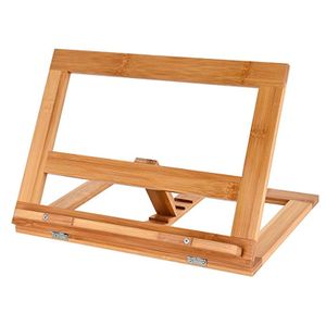 Decopatent® Verstellbarer Bücherständer - Buchhalter für Kochbuch (Kochbuchständer) Tablet- oder Buchständer - Bambus - Holz