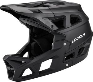LIXADA ZL-B068 kask na rower górski, kask na rower przełajowy, kask zjazdowy dla dorosłych, kask pełnotwarzowy, z raportem EN1078, czarny, kod M