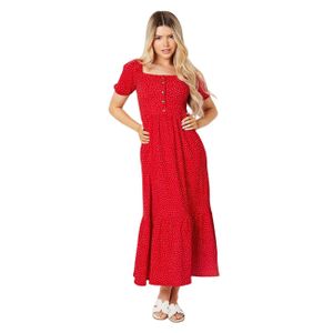 Dorothy Perkins - Midi šaty s vázaným lemem pro ženy DP5457 (38 CZ) (Red)