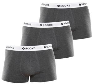 ROOXS Bunte Boxershorts Herren (3er Set) Männer Unterhosen aus 95% Baumwolle, S / grau - weiß / 3er Pack