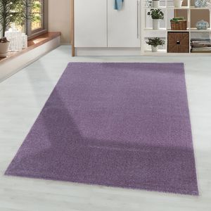 Kurzflor Teppich Lila für Wohnzimmer Schlafzimmer Soft Einfarbig Unifarben, Farbe:Lila, Grösse:160x230 cm
