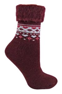 Damen Winter Wolle Norweger Muster Kuschelig Bettsocken Kuschelsocken