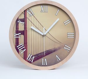 Holzuhr 20fi cm wanduhr - weiße Spitzen - Brücke sanrancisco