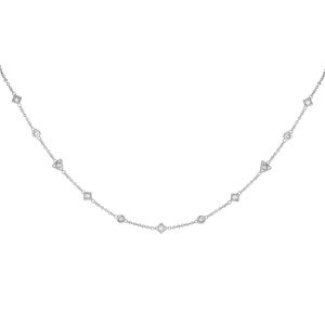cai Halskette Choker 925 Silber rhodiniert mit Zirkonia 925/- Sterling Silber 32+5cm weiß 360252617R-37