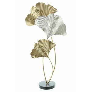 Metall-Blätter-Deko "Ginkgo" in Gold und Silber, 61 cm hoch, Blattdekoration