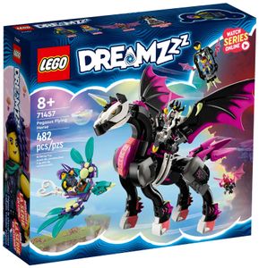 LEGO 71457 DREAMZzz Pegasus, Baue 2 Arten eines Pferdespielzeuges, enthält Zoey, Nova und Albtraumkönig als Minifiguren aus der TV-Show, kreatives Tierspielzeug für Kinder, Jungen und Mädchen