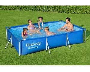 Bestway® Steel Pro™ Frame Pool ohne Pumpe 300 x 201 x 66 cm, blau, eckig