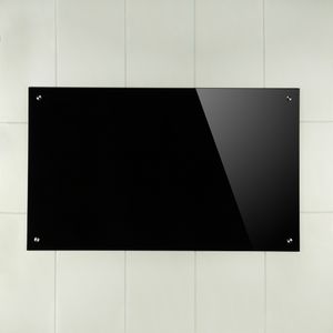 Melko Küchenrückwand Spritzschutz Fliesenspiegel 6mm ESG - Schwarz 80x40CM