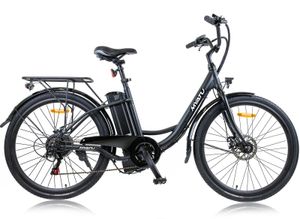 Fine Life Pro Myatu E-Citybike für Damen&Herrren, mit 12,5Ah Akku maxmail 100km, 6 Gang Shimano, Kettenschaltung, Heckmotor 250W,E-bike,Mountain-Bike,Schwarz