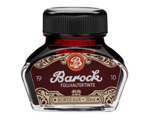 Barock 1910 Schreibtinte Bordeaux, Schreibtinte für Füllhalter, Glasfedern, Tintenroller, Füllhaltertinte im Tintenfass, 30 ml, rot