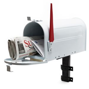 US Mailbox Briefkasten Amerikanisches Design weiß mit passender Wandhalterung