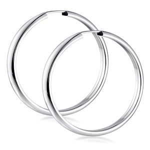 MATERIA 925 Silber Creolen Ohrringe Ringe 4mm breit - 40mm Silbercreolen für Damen Mädchen nickelfrei SO-131