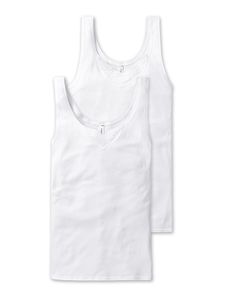 Schiesser Damen Top Unterhemd Doppelpack - 144359, Größe Damen:46, Farbe:weiss