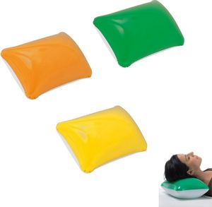 3x aufblasbares Kissen / Strandkissen / Farbe: je 1x gelb, grün, orange