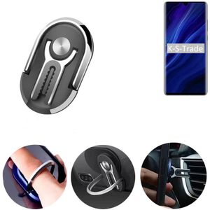 K-S-Trade 3in1 Smartphone-Ring Handy-Ring kompatibel mit Huawei P30 Pro New Edition Fingerhalterung  Handyring Tischständer Lüftungsgitter-Halterung