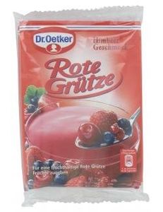 Dr. Oetker červené ovocné želé s malinovou príchuťou krémové a lahodné 100g