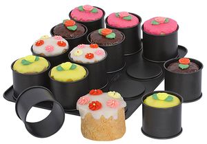 Zenker 12er-Mini-Törtchen-Backblech Ø 8,5 cm SPECIAL CREATIVE, Cupcake Backform mit Antihaftbeschichtung, Ofenform für kleine runde Kuchen (Farbe: Schwarz), Menge: 1 Stück