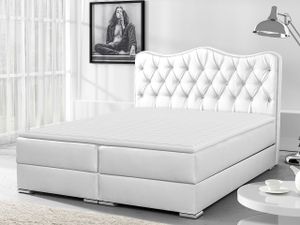 Kontinentální manželská postel 200x200 TEJANA - bílá  + topper