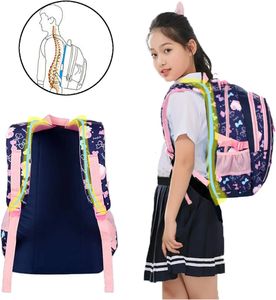 Schulrucksack Mädchen Schultasche Kinderrucksack - Schultaschen-Set mit Brotzeitbeutel und Federmäppchen Ergonomisches Design Schultasche für Mädchen Grundschule