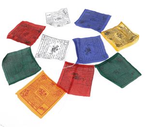 Tibetische Gebetsfahne in Verschiedenen Längen - 10 Wimpel/Baumwolle, Länge: 2 m Lang (Wimpel 16*16 cm)