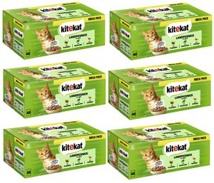 KITEKAT Portionsbeutel Multipack Landpicknick in Sauce 3 Varietäten 6x 48 x 85g