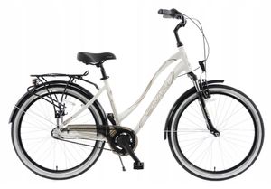 breluxx® 26 Zoll ALU Damenfahrrad SVR Rücktrittbremse + Nabenschaltung Citybike - White, mit Korb