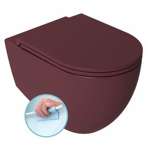INFINITY Hänge-WC, spülrandlos 36,5x53cm, Maroon Red matt