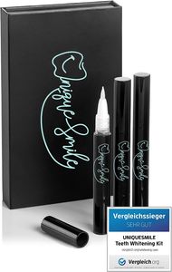 Hochwertiges Teeth whitening kit von UniqueSmile - All in One Bundle für Zahnaufhellung & weiße Zähne|Zahn Bleaching Set (Nachfüll-Set)