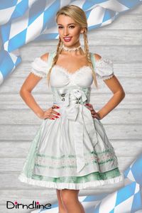 Dirndline Damen Dirndl Oktoberfest Trachtenkleid Fasching Karneval Partykleid, Größe:3XL, Farbe:Mintgrün