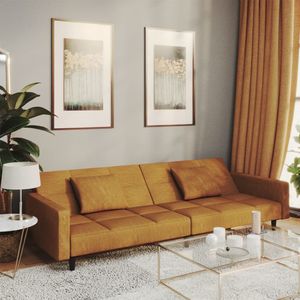 Cloris - Stilvoll Ecksofa mit Schlaffunktion - Sofa Set 2-Sitzer - mit 2 Kissen Braun Samt  - Loungesofa HOMEDE8931