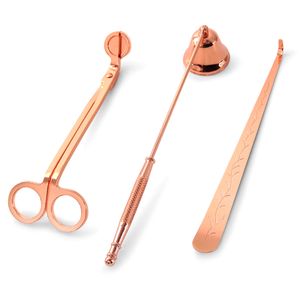 Kerzenlöscher 3 in 1 Candle Zubehör-Set Candle Wick Trimmer Candle Wick Dipper Candle Care Tools Geschenk - Roségold