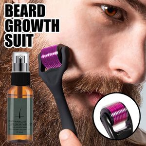 Beard Growth Kit, Bartpflege Set, Bartwachstum Kit für Männer, Bart Derma Roller Bartwachstum Serum Öl Bart