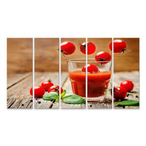 Tomatensaft Tomaten Dunkles Holz Hintergrund Bilder