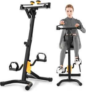 KOMFOTTEU Multifunktional Heimtrainer Fahrrad für Senioren, Pedaltrainer Arm- und Beintrainer, verstellbare Höhe & Widertandstufen