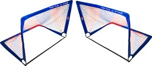 Paar POP UP-Tore 1,8 x 1,2 m Farbe blau/rot - POWERSHOT