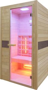 Interline Vollspektrum-Infrarot-Wärmekabine Ruby für 1 Personen mit LED-Stimmungslicht, Bluetooth-MP3-Player
