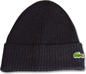 Lacoste - Lacoste Uni-Mütze grau, gerippte Wolle