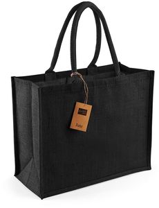 Westford Mill Jute Bag Jute Shopper Classic W407 Black Black/Black 42 x 33 x 19 cm