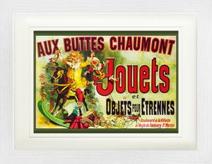 Vintage Gerahmtes Poster Für Fans Und Sammler - Aux Buttes Chaumont, Jouets Et Objets Pour Étrennes, Jules Cheret, 1885 (30 x 40 cm)