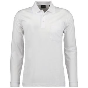 RAGMAN  Herren Poloshirt Soft Knit Langarm mit Knopfleiste 540291 006 *, Größe:XL, Farbe:006-weiss