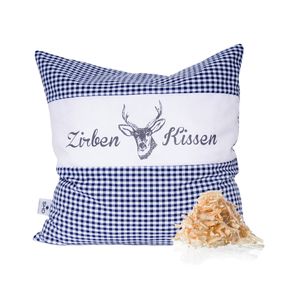 Zirbenkissen Blau Karo 30 x 30 cm