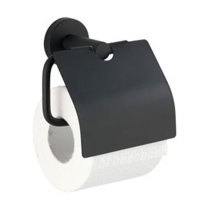Toilettenpapierhalter Edelstahl Bosio Black matt mit Deckel