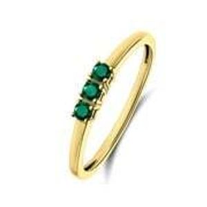 Lucardi - Damen Ring, 585 Gelbgold, Smaragd - Ring - 585 Gold - Gelbgold - 17.50 / 55  mm - Nickelfrei