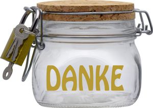 Spardose Geld Geschenk Ideen Danke Transparent Größe S 0.5 Liter