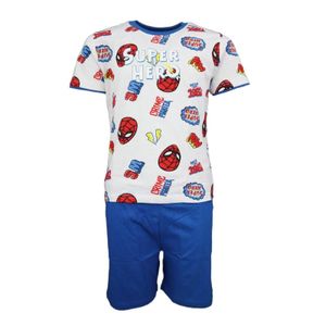 Marvel Spiderman Kinder Schlafanzug Pyjama kurz – Blau / 128