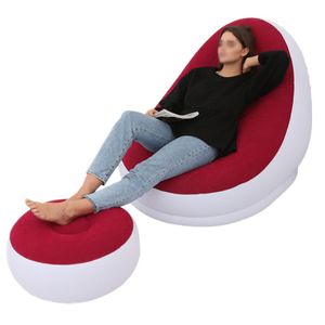 Aufblasbares Sofa mit Fußhocker - Entspannen Sie sich jederzeit, überall, Rot