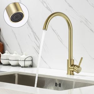 Gold 360° Küchenarmatur Smart Touch herausziehbarer Dualbrause 