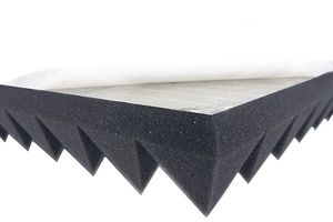 Dibapur ® Pyramidenschaumstoff -  SELBSTKLEBEND (50x50x 5 cm) Akustikschaumstoff Acoustic Foam self adhesive - Schalldämmmatten zur effektiven Akustik Dämmung