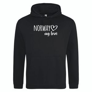 Huuraa Uni Hoodie Norway my love Pullover Vegan Größe XXL für alle Fans von Norwegen Geschenk Idee für Freunde und Familie