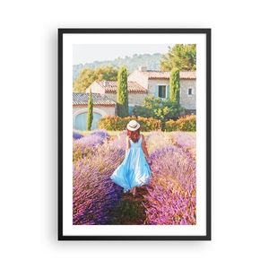 Gerahmtes Poster - Schwarzer Rahmen - Boho Heidekraut Frau - 50x70 cm - Wand Bild - Wanddeko - Wandbilder - Kunstposter - Wandposter - Bilderrahmen - Bilder - Kunstdruck - P2BPA50x70-4420